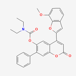 4-(7-methoxy-1-benzofuran-2-yl)-2-oxo-7-phenyl-2H-chromen-6-yl diethylcarbamate