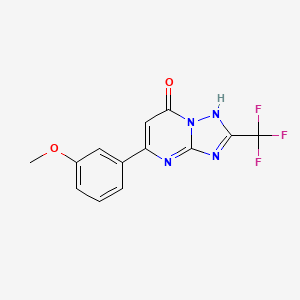 molecular formula C13H9F3N4O2 B12217291 5-(3-Methoxyphenyl)-2-(trifluoromethyl)[1,2,4]triazolo[1,5-a]pyrimidin-7-ol 