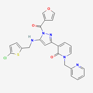 3-(5-[(5-Chlorothiophen-2-yl)methyl]amino-1-[(furan-3-yl)carbonyl]-1H-pyrazol-3-yl)-1-(pyridin-2-ylmethyl)-1,2-dihydropyridin-2-one