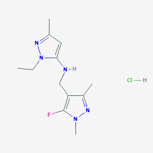 2-ethyl-N-[(5-fluoro-1,3-dimethylpyrazol-4-yl)methyl]-5-methylpyrazol-3-amine;hydrochloride