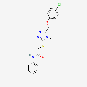 2-({5-[(4-chlorophenoxy)methyl]-4-ethyl-4H-1,2,4-triazol-3-yl}sulfanyl)-N-(4-methylphenyl)acetamide