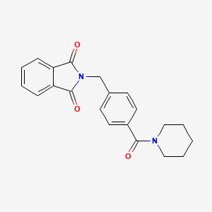 molecular formula C21H20N2O3 B12217348 2-{[4-(piperidine-1-carbonyl)phenyl]methyl}-2,3-dihydro-1H-isoindole-1,3-dione 