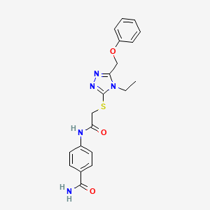 4-{2-[4-Ethyl-5-(phenoxymethyl)-1,2,4-triazol-3-ylthio]acetylamino}benzamide