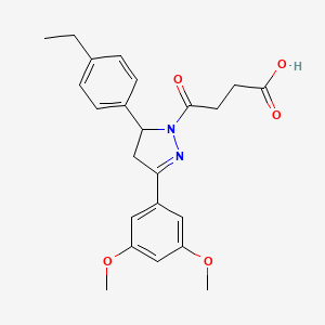 4-[3-(3,5-dimethoxyphenyl)-5-(4-ethylphenyl)-4,5-dihydro-1H-pyrazol-1-yl]-4-oxobutanoic acid