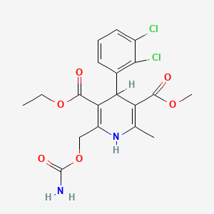 3,5-Pyridinedicarboxylic acid, 2-(((aminocarbonyl)oxy)methyl)-4-(2,3-dichlorophenyl)-1,4-dihydro-6-methyl-, 3-ethyl 5-methyl ester