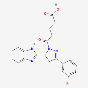 5-[5-(1H-1,3-benzodiazol-2-yl)-3-(3-bromophenyl)-4,5-dihydro-1H-pyrazol-1-yl]-5-oxopentanoic acid