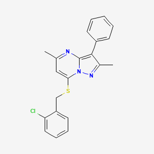 7-[(2-Chlorobenzyl)sulfanyl]-2,5-dimethyl-3-phenylpyrazolo[1,5-a]pyrimidine