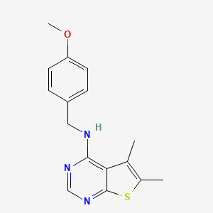 N-[(4-methoxyphenyl)methyl]-5,6-dimethylthieno[2,3-d]pyrimidin-4-amine