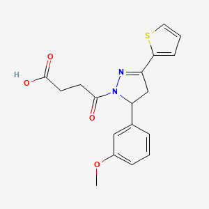 4-[5-(3-methoxyphenyl)-3-(thiophen-2-yl)-4,5-dihydro-1H-pyrazol-1-yl]-4-oxobutanoic acid