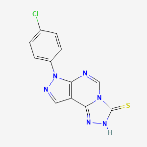 7-(4-chlorophenyl)-7H-pyrazolo[4,3-e][1,2,4]triazolo[4,3-c]pyrimidine-3-thiol