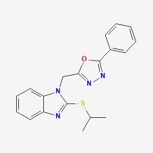 1-[(5-phenyl-1,3,4-oxadiazol-2-yl)methyl]-2-(propan-2-ylsulfanyl)-1H-benzimidazole