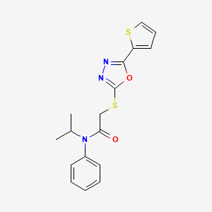 N-(methylethyl)-N-phenyl-2-(5-(2-thienyl)(1,3,4-oxadiazol-2-ylthio))acetamide