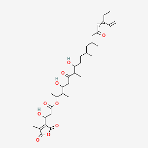 molecular formula C33H50O10 B1221752 (17-乙基-4,8-二羟基-3,7,11,13-四甲基-6,15-二氧代十九烷-16,18-二烯-2-基) 3-羟基-3-(4-甲基-2,5-二氧代呋喃-3-基)丙酸酯 