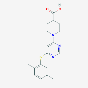 1-{6-[(2,5-Dimethylphenyl)sulfanyl]pyrimidin-4-yl}piperidine-4-carboxylic acid