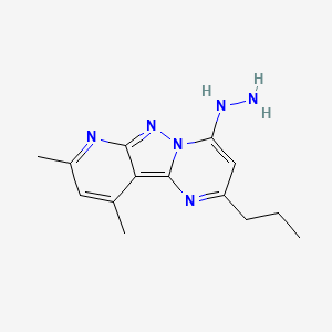 (2,4-Dimethyl-6-propyl-1,5,8a,9-tetraaza-fluoren-8-yl)-hydrazine