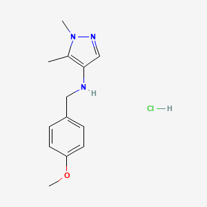 N-[(4-methoxyphenyl)methyl]-1,5-dimethylpyrazol-4-amine;hydrochloride