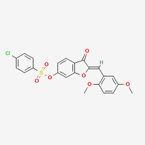 (2Z)-2-(2,5-dimethoxybenzylidene)-3-oxo-2,3-dihydro-1-benzofuran-6-yl 4-chlorobenzenesulfonate