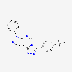 molecular formula C22H20N6 B12217608 3-(4-tert-butylphenyl)-7-phenyl-7H-pyrazolo[4,3-e][1,2,4]triazolo[4,3-c]pyrimidine 