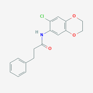 molecular formula C17H16ClNO3 B1221764 N-(6-chloro-2,3-dihydro-1,4-benzodioxin-7-yl)-3-phenylpropanamide 