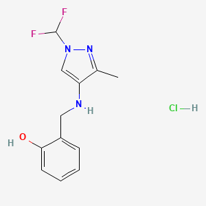 2-[[[1-(Difluoromethyl)-3-methylpyrazol-4-yl]amino]methyl]phenol;hydrochloride