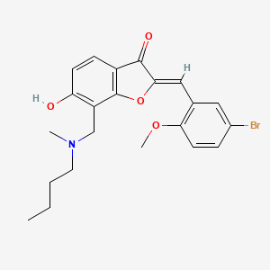 (2Z)-2-(5-bromo-2-methoxybenzylidene)-7-{[butyl(methyl)amino]methyl}-6-hydroxy-1-benzofuran-3(2H)-one