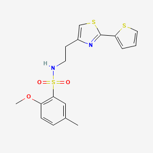 2-methoxy-5-methyl-N-{2-[2-(thiophen-2-yl)-1,3-thiazol-4-yl]ethyl}benzenesulfonamide