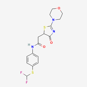 N-{4-[(difluoromethyl)sulfanyl]phenyl}-2-[2-(morpholin-4-yl)-4-oxo-4,5-dihydro-1,3-thiazol-5-yl]acetamide