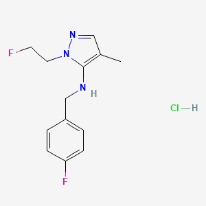 molecular formula C13H16ClF2N3 B12217693 2-(2-fluoroethyl)-N-[(4-fluorophenyl)methyl]-4-methylpyrazol-3-amine;hydrochloride 