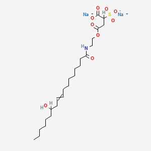 molecular formula C24H41NNa2O9S B1221771 Butanedioic acid, sulfo-, 4-[2-[(12-hydroxy-1-oxo-9-octadecenyl)amino]ethyl] ester, disodium salt CAS No. 67893-42-9