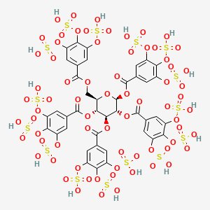 molecular formula C41H32O71S15 B1221773 [(2R,3R,4S,5R,6S)-3,4,5,6-tetrakis[(3,4,5-trisulfooxybenzoyl)oxy]tetrahydropyran-2-yl]methyl 3,4,5-trisulfooxybenzoate 