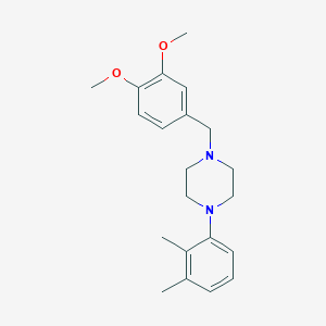 molecular formula C21H28N2O2 B1221777 1-[(3,4-Dimethoxyphenyl)methyl]-4-(2,3-dimethylphenyl)piperazine 