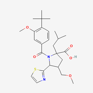 (4R,5R)-2-Isobutyl-4-(methoxymethyl)-1-[3-methoxy-4-(2-methyl-2-propanyl)benzoyl]-5-(1,3-thiazol-2-yl)-L-proline