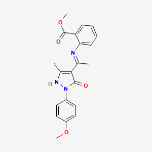 methyl 2-({(1Z)-1-[1-(4-methoxyphenyl)-3-methyl-5-oxo-1,5-dihydro-4H-pyrazol-4-ylidene]ethyl}amino)benzoate