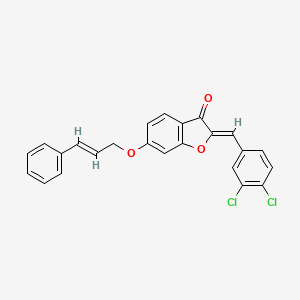 (2Z)-2-(3,4-dichlorobenzylidene)-6-{[(2E)-3-phenylprop-2-en-1-yl]oxy}-1-benzofuran-3(2H)-one