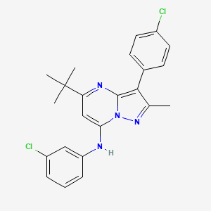 5-tert-butyl-N-(3-chlorophenyl)-3-(4-chlorophenyl)-2-methylpyrazolo[1,5-a]pyrimidin-7-amine