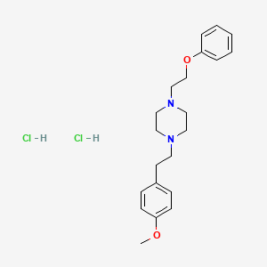 molecular formula C21H30Cl2N2O2 B12217890 1-[2-(4-Methoxyphenyl)ethyl]-4-(2-phenoxyethyl)piperazine dihydrochloride 