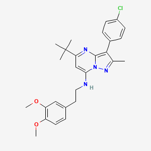 5-tert-butyl-3-(4-chlorophenyl)-N-[2-(3,4-dimethoxyphenyl)ethyl]-2-methylpyrazolo[1,5-a]pyrimidin-7-amine