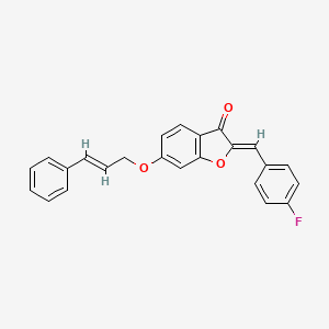 (2Z)-2-(4-fluorobenzylidene)-6-{[(2E)-3-phenylprop-2-en-1-yl]oxy}-1-benzofuran-3(2H)-one