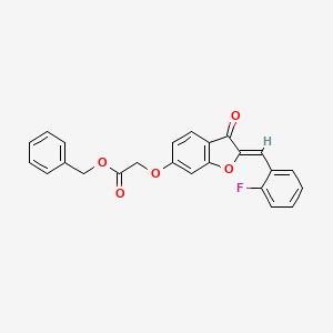 molecular formula C24H17FO5 B12218022 benzyl {[(2Z)-2-(2-fluorobenzylidene)-3-oxo-2,3-dihydro-1-benzofuran-6-yl]oxy}acetate 