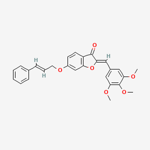 molecular formula C27H24O6 B12218031 (2Z)-6-{[(2E)-3-phenylprop-2-en-1-yl]oxy}-2-(3,4,5-trimethoxybenzylidene)-1-benzofuran-3(2H)-one 