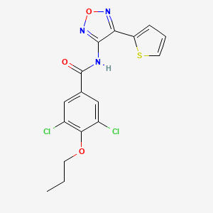 molecular formula C16H13Cl2N3O3S B12218060 3,5-dichloro-4-propoxy-N-[4-(thiophen-2-yl)-1,2,5-oxadiazol-3-yl]benzamide 