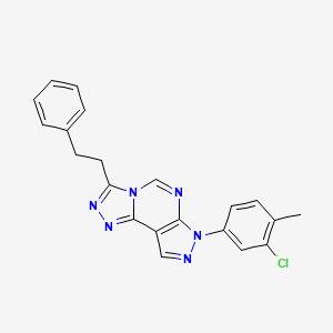 3-(3-Chloro-4-methylphenyl)-7-(2-phenylethyl)-6-hydropyrazolo[5,4-d]1,2,4-tria zolo[4,3-e]pyrimidine