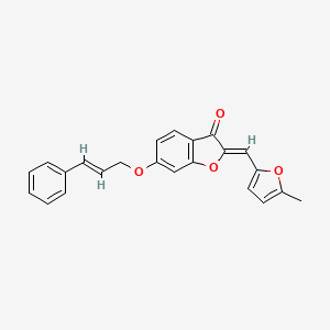 (2Z)-2-[(5-methylfuran-2-yl)methylidene]-6-{[(2E)-3-phenylprop-2-en-1-yl]oxy}-1-benzofuran-3(2H)-one