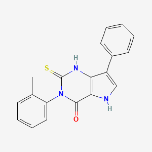 molecular formula C19H15N3OS B12218099 3-(2-methylphenyl)-7-phenyl-2-sulfanyl-3,5-dihydro-4H-pyrrolo[3,2-d]pyrimidin-4-one 