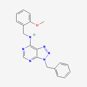 molecular formula C19H18N6O B1221810 N-[(2-methoxyphenyl)methyl]-3-(phenylmethyl)-7-triazolo[4,5-d]pyrimidinamine 