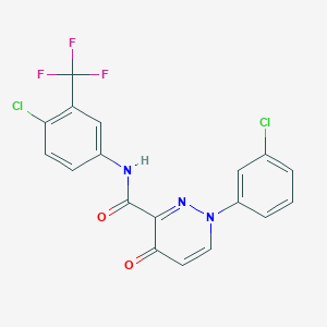 molecular formula C18H10Cl2F3N3O2 B12218118 1-(3-chlorophenyl)-N-[4-chloro-3-(trifluoromethyl)phenyl]-4-oxo-1,4-dihydropyridazine-3-carboxamide 