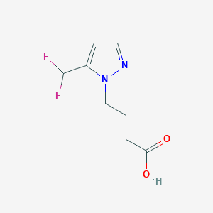 molecular formula C8H10F2N2O2 B12218126 4-[5-(Difluoromethyl)-1H-pyrazol-1-yl]butanoic acid 