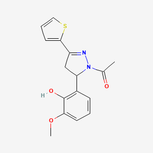 1-[5-(2-hydroxy-3-methoxyphenyl)-3-(thiophen-2-yl)-4,5-dihydro-1H-pyrazol-1-yl]ethan-1-one