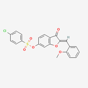 molecular formula C22H15ClO6S B12218163 (2Z)-2-(2-methoxybenzylidene)-3-oxo-2,3-dihydro-1-benzofuran-6-yl 4-chlorobenzenesulfonate 