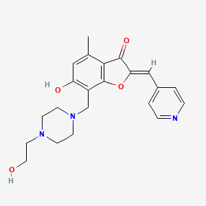 (2Z)-6-hydroxy-7-{[4-(2-hydroxyethyl)piperazin-1-yl]methyl}-4-methyl-2-(pyridin-4-ylmethylidene)-1-benzofuran-3(2H)-one